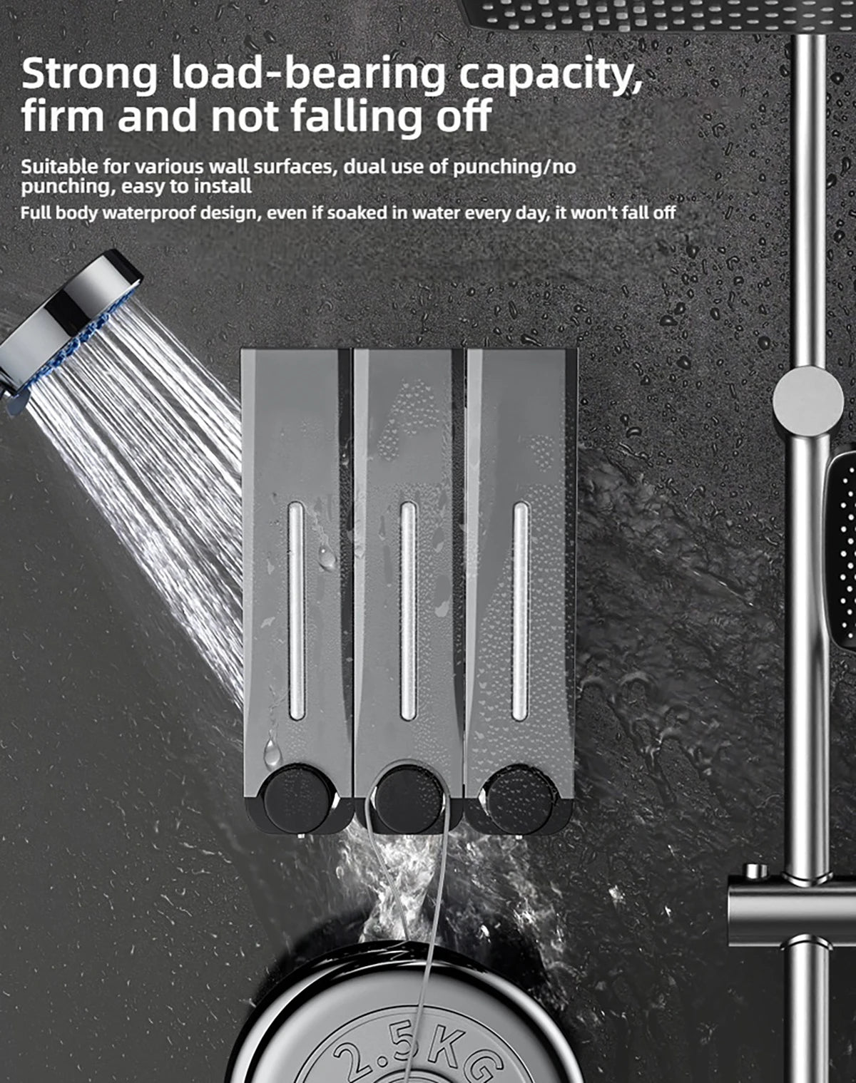 500ML soap dispenser wall mounted manual press soap box hand soap bottle large capacity shampoo shower gel bottle