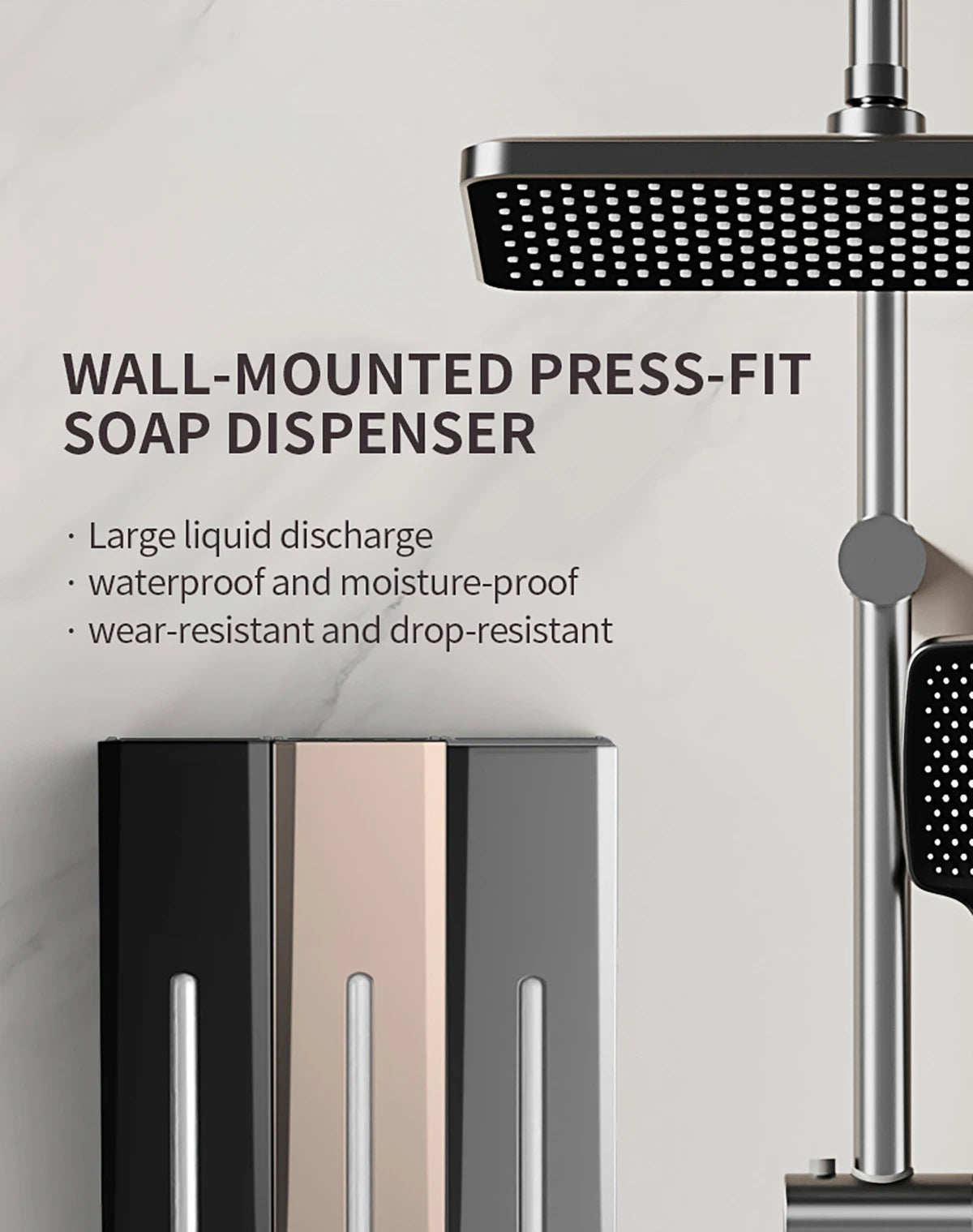 500ML soap dispenser wall mounted manual press soap box hand soap bottle large capacity shampoo shower gel bottle