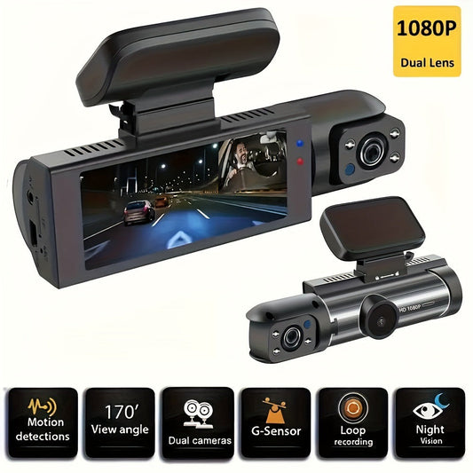 NNEDSZ 1080P Dual Dash Cam with Night Vision and G-Sensor - Motion Detection and Loop Recording-0
