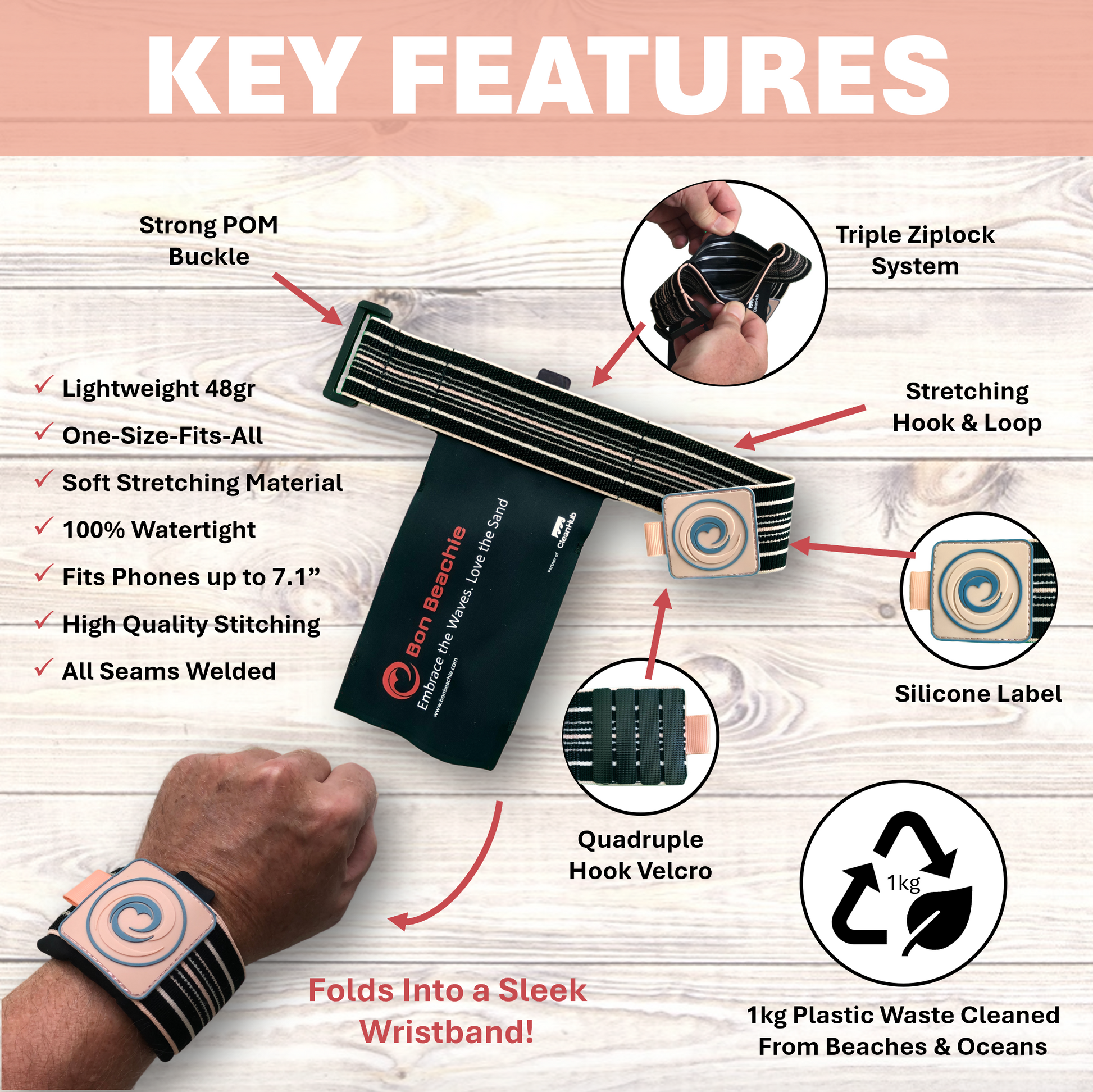 The Watertight Wristband Phone Pouch - Limited introductory offer: $9.95/unit (min 10 pcs) - stock ready now!-1
